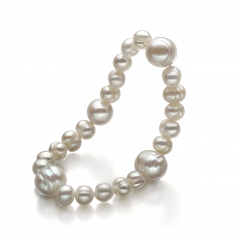 6-11mm A Quality di Perle Acqua Dolce Bracciale in Irina Bianco