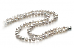 6-7mm di Perle Acqua Dolce Collana en Julienne Bianco