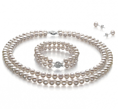 6-7mm di Perle Acqua Dolce Parure en Juliane Bianco