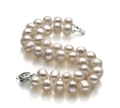 8-9mm di Perle Acqua Dolce Bracciale en Leonora Bianco