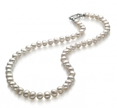 8-9mm di Perle Acqua Dolce Collana en Joyce Bianco