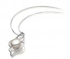 12-13mm di Perle Acqua Dolce Pendente en Hanna Bianco