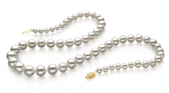 4-10mm di Perle Acqua Dolce Collana en Bianco