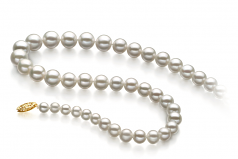 4-10mm di Perle Acqua Dolce Collana en Bianco