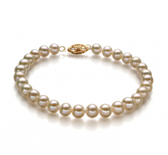 5-5.5mm AA Quality di Perle Acqua Dolce Bracciale in Bianco