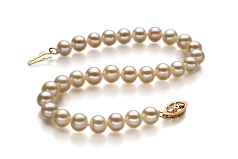 5-5.5mm di Perle Acqua Dolce Bracciale en Bianco