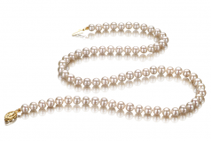 5-5.5mm di Perle Acqua Dolce Collana en Bianco