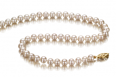 5-5.5mm di Perle Acqua Dolce Collana en Bianco