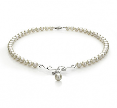 6-10mm di Perle Acqua Dolce Collana en Almira Bianco