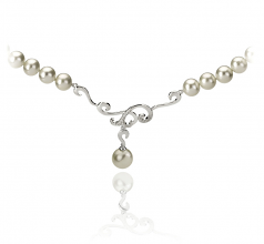 6-10mm di Perle Acqua Dolce Collana en Almira Bianco