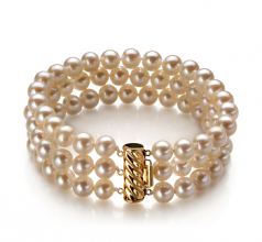 6-7mm di Perle Acqua Dolce Bracciale en Dianna Bianco