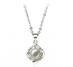 6-7mm di Perle Acqua Dolce Pendente en Vera Bianco