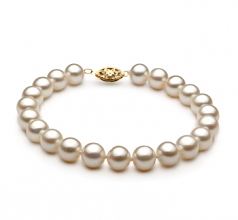 7.5-8.5mm di Perle Acqua Dolce Bracciale en Bianco
