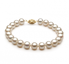 7.5-8.5mm AA Quality di Perle Acqua Dolce Bracciale in Bianco