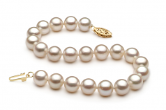 7.5-8.5mm AA Quality di Perle Acqua Dolce Bracciale in Bianco