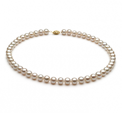 7.5-8.5mm di Perle Acqua Dolce Collana en Bianco