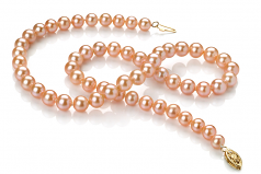6-7mm di Perle Acqua Dolce Parure en Rosa
