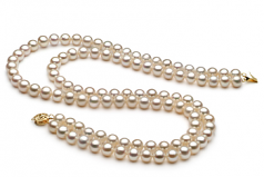 7.5-8.5mm di Perle Acqua Dolce Collana en Bianco