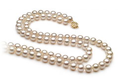 7.5-8.5mm di Perle Acqua Dolce Collana en Bianco