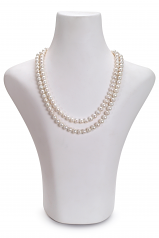 7.5-8.5mm di Perle Acqua Dolce Collana en Bianco