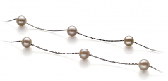 7-8mm di Perle Acqua Dolce Collana en Tin Cup Bianco