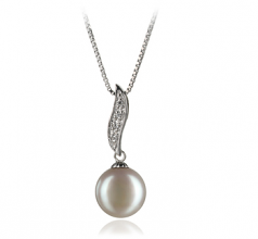 9-10mm di Perle Acqua Dolce Pendente en Alicia Bianco