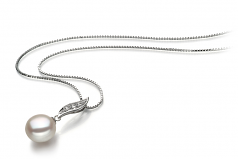 9-10mm di Perle Acqua Dolce Pendente en Alicia Bianco