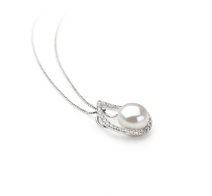 9-10mm di Perle Acqua Dolce Pendente en Isabella Bianco