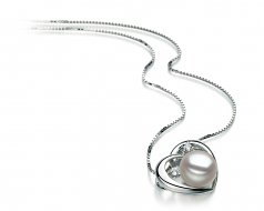 9-10mm di Perle Acqua Dolce Pendente en Katie Cuore Bianco