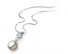 9-10mm di Perle Acqua Dolce Pendente en Naomi Bianco