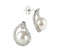 9-10mm di Perle Acqua Dolce Parure en Isabella Bianco