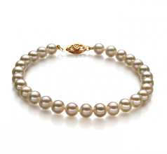 5.5-6mm di Perle Acqua Dolce Bracciale en Bianco