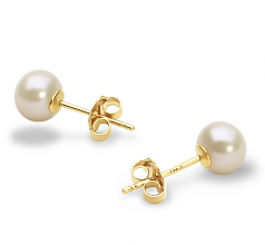 5-6mm di Perle Acqua Dolce Parure en Bianco