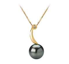 8-9mm Di Tahiti Pendente en Sora Nero