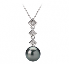 8-9mm Di Tahiti Pendente en Rossana Nero