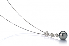 8-9mm Di Tahiti Pendente en Rossana Nero