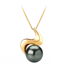 10-10.5mm Di Tahiti Pendente en Dominique Nero