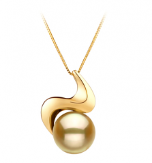 10-11mm Dei Mari del Sud Pendente en Rosalia Oro