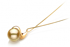 10-11mm Dei Mari del Sud Pendente en Rosalia Oro