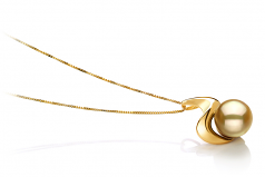10-11mm Dei Mari del Sud Pendente en Rosalia Oro