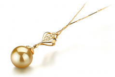 10-11mm Dei Mari del Sud Pendente en Damica Oro