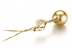 10-11mm Dei Mari del Sud Pendente en Damica Oro