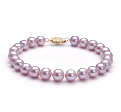 7-8mm di Perle Acqua Dolce Bracciale en Lavanda