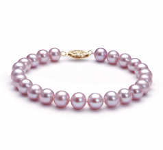 7-8mm AA Quality di Perle Acqua Dolce Bracciale in Lavanda