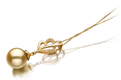10-11mm Dei Mari del Sud Pendente en Prudenza Oro