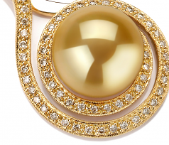 12-13mm Dei Mari del Sud Pendente en Catalina Oro