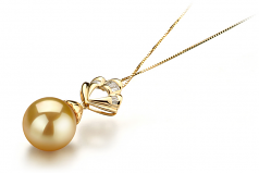 12-13mm Dei Mari del Sud Pendente en Elena Oro