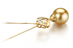 12-13mm Dei Mari del Sud Pendente en Elena Oro