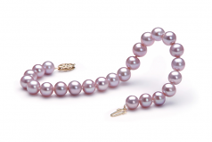 7-8mm di Perle Acqua Dolce Bracciale en Lavanda