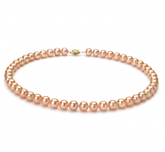 7-8mm di Perle Acqua Dolce Collana en Rosa